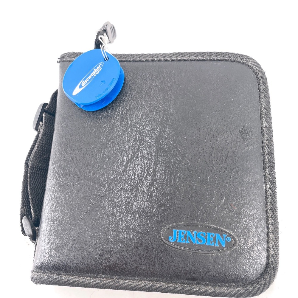 Jensen Black Portable CD DVD Media Storage Case Zip Wallet  Handle 24 capacity